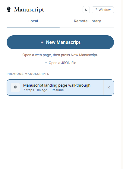 After clicking Save to local — the scenario appears in the Local tab