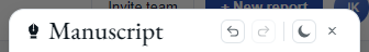 Panel header close-up — the undo and redo buttons sit just left of the theme toggle.
